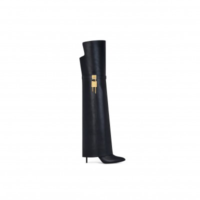 GIVENCHY SHARK LOCK STILETTO OVER-THE-KNEE BOOTS IN LEATHER BE703RE223-001 GIVENCHY SHARK LOCK STILETTO OVER-THE-KNEE BOOTS IN LEATHER BE703RE223-001